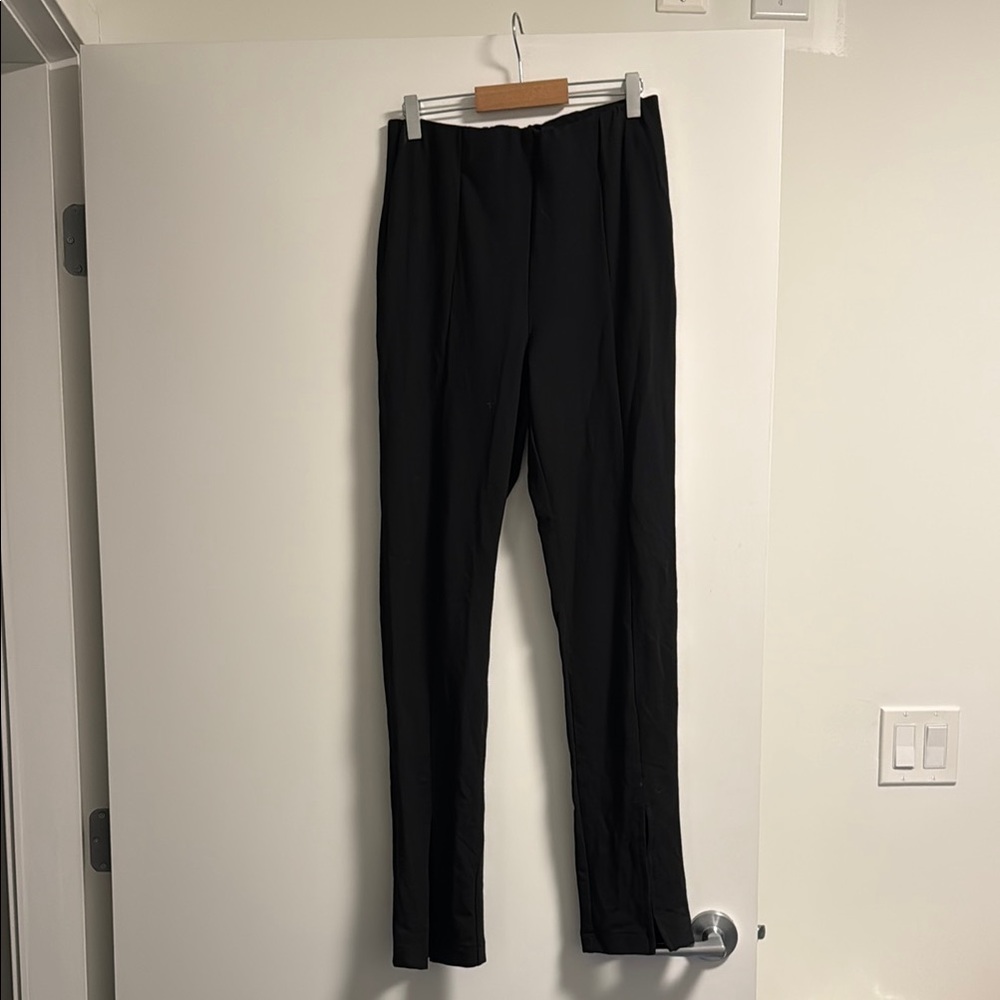 Black Pants with Front Slits